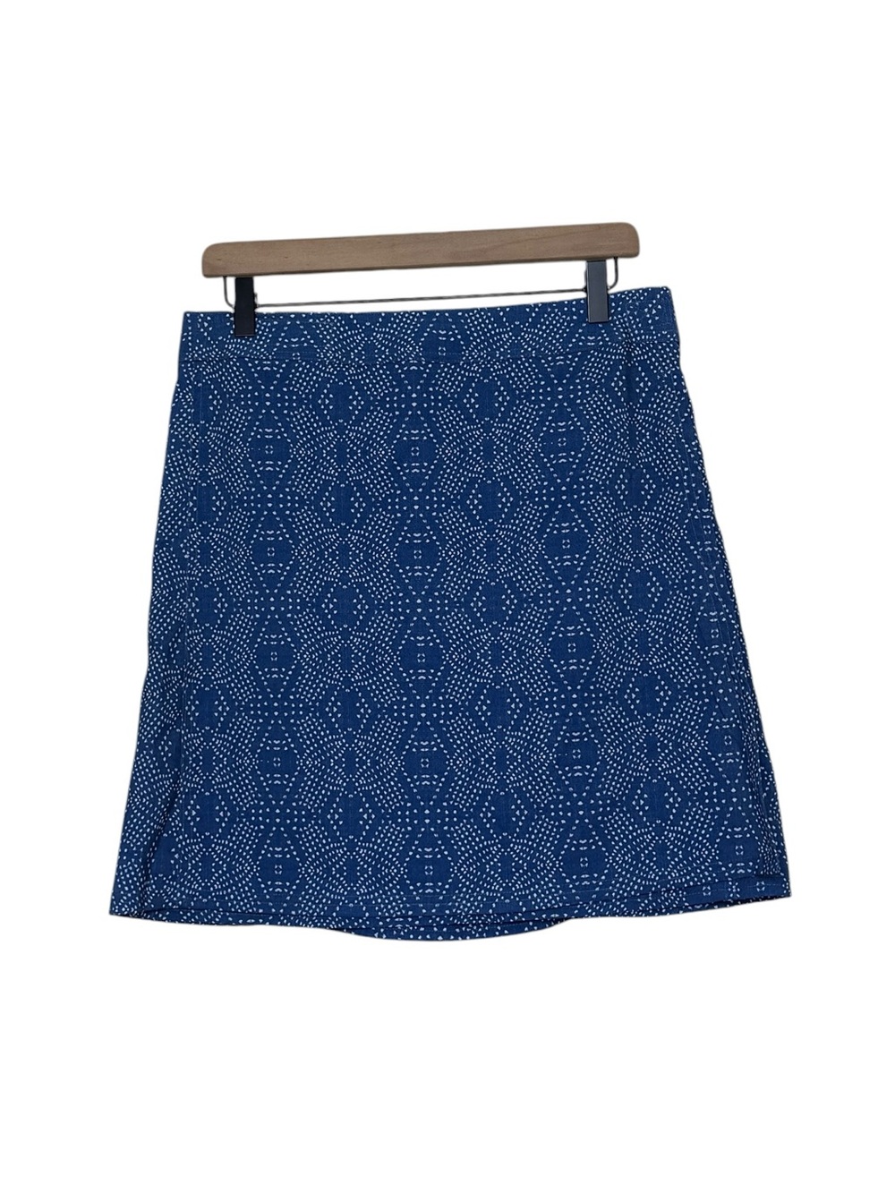 RipSkirt Hawaii Medium Wrap Skirt Blue Denim Print Adjustable Waist Vacation